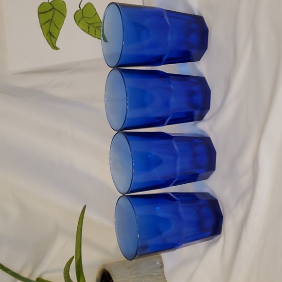 Libbey Dining 4 Libbey Cobalt Blue Crisa Glassware Poshmark